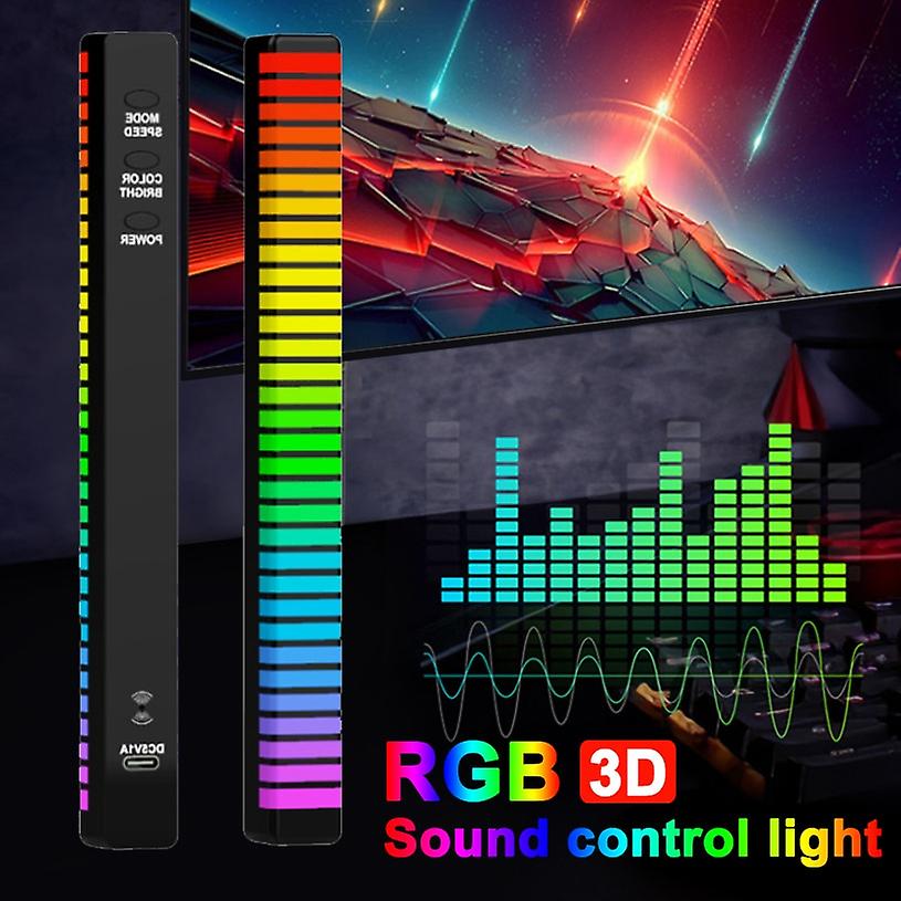 Rgb Lighting Led Sound Control Light Bluetooth App Control Rgb Colored Led Pickup Rhythm Ambient Light For Party Car Dj Disco