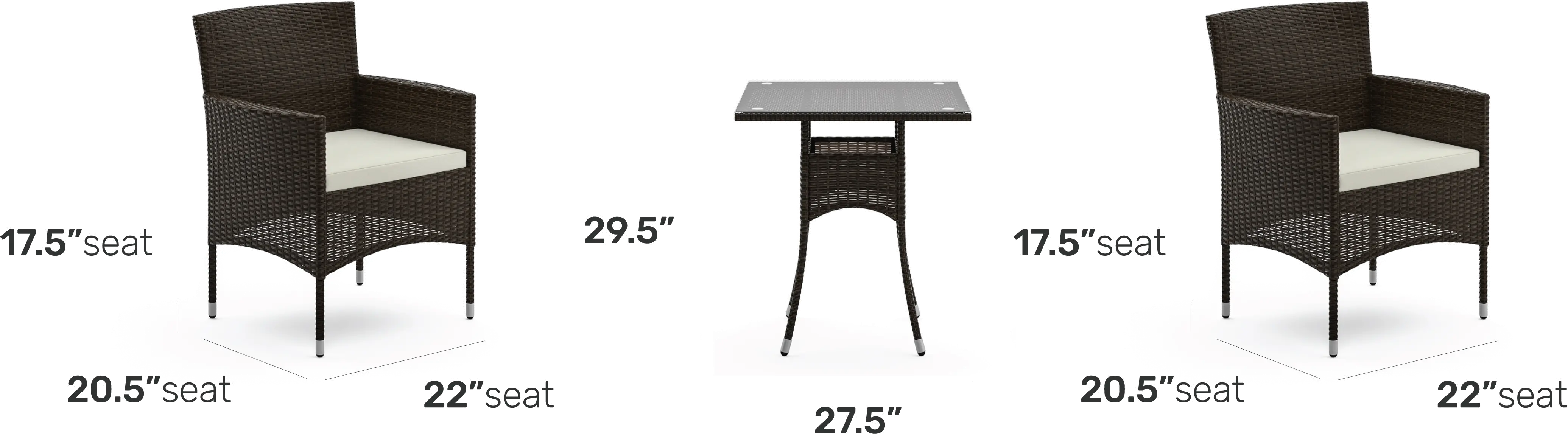 Longboat Key Brown Bistro Table and Chairs Set