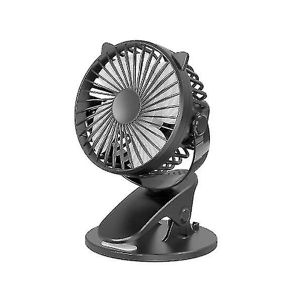 Portable Usb Rechargeable Fan Mini Desktop Clip Fan 360 Degree 3-speed Silent With Strong Wind Rotating Quiet For Home Bedroom