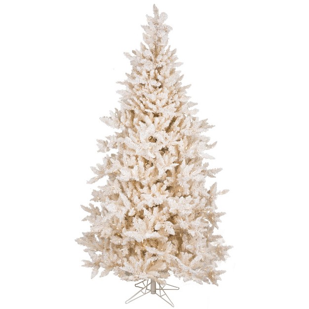 Vickerman 7.5' Flocked Vintage Fir Artificial Christmas Tree， Warm White Led Lights