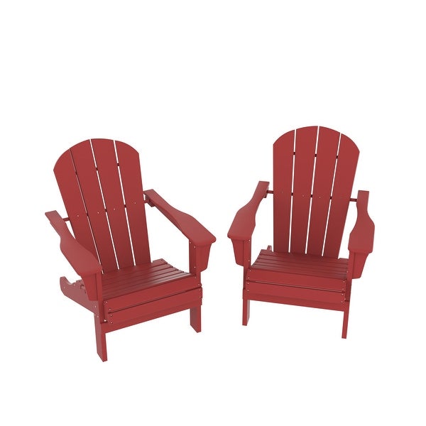 2 pcs Patio Chair Outdoor HDPE Adirondack Chair UV protectant