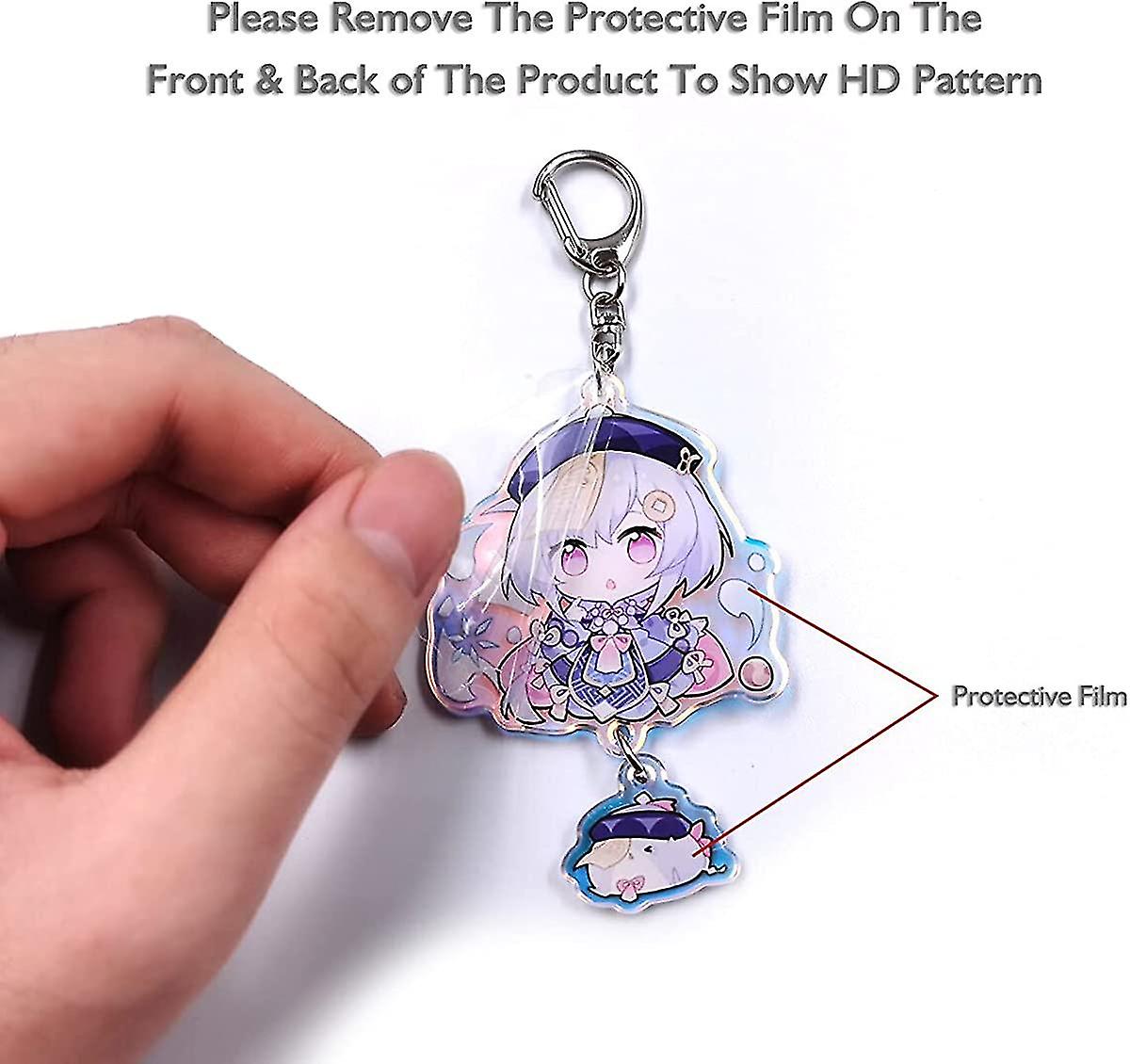 Cute Impact Gen Shin - Traveler(female)， Mirror Laser Acrylic Keychains Pendant Hanging Ornament Venti -