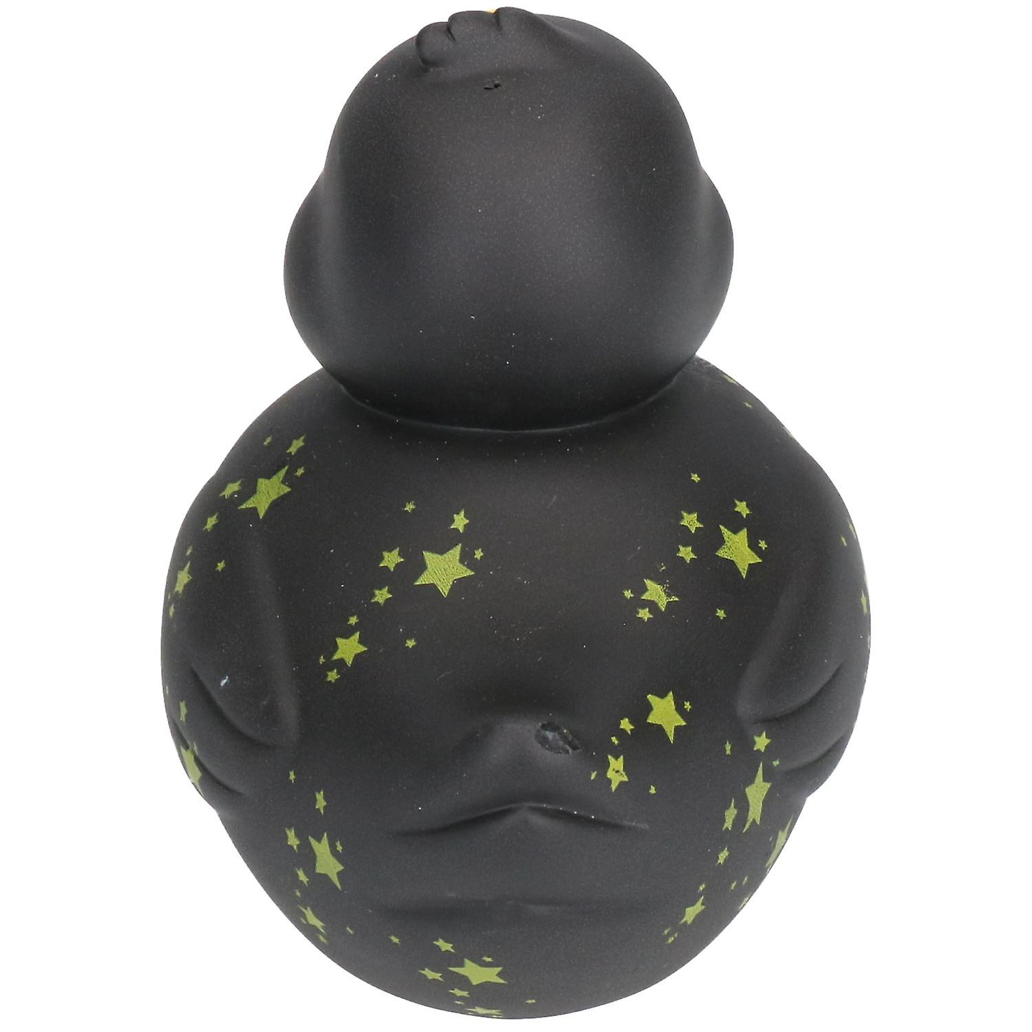 Black Star Rubber Vinyl Squeaky Duck Dog Toy With Internal Squeak 8x10cm