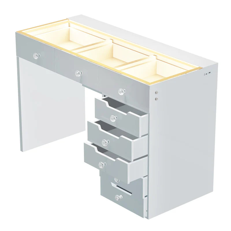 Diana Vanity Desk - 8 Storage Drawers VNT-Diana-8-WHT