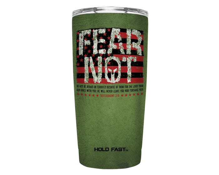 Kerusso® Dual Wall / Stainless Steel Tumbler - Fear Not Flag， 20 oz. - MUGS249