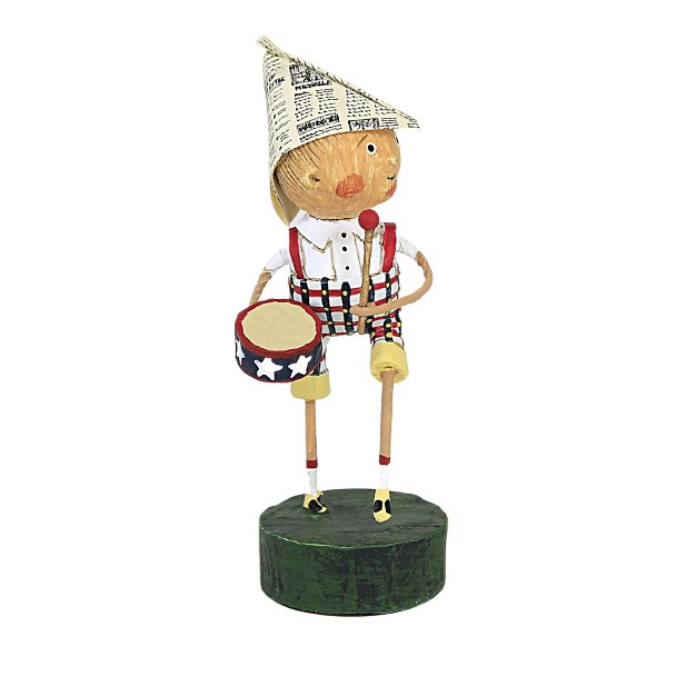 Lori Mitchell Little Patriotic Boy One Figurine 5 5 Inches Patriotic Drum Marching 20104 Polyresin Multicolored