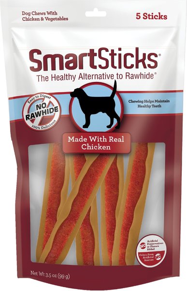 SmartBones SmartSticks Real Chicken Dog Treats， 5 count