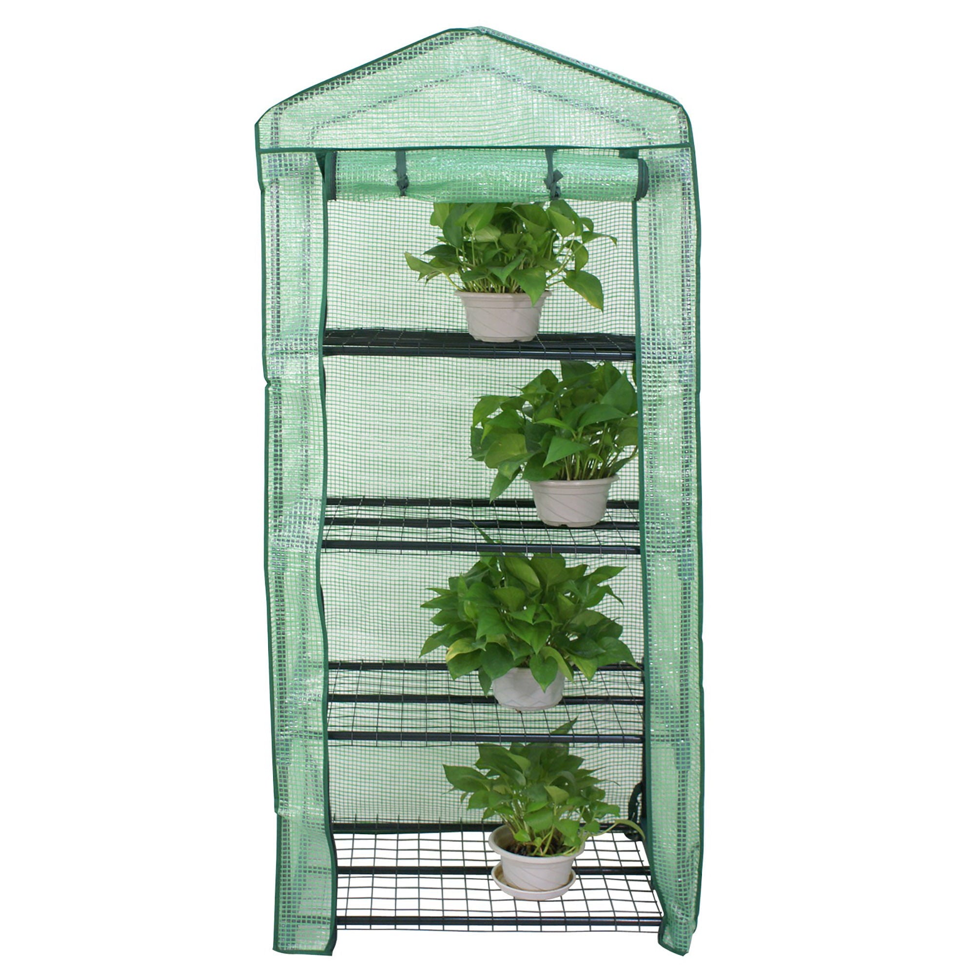 ZENY Anti-UV PE Cover MIni Walk-in 4 Tiers Waterproof Greenhouse 27.3 x 19  x 63"