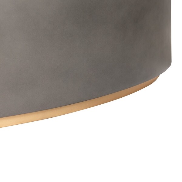 Anais Concrete and Brass Oval Coffee Table