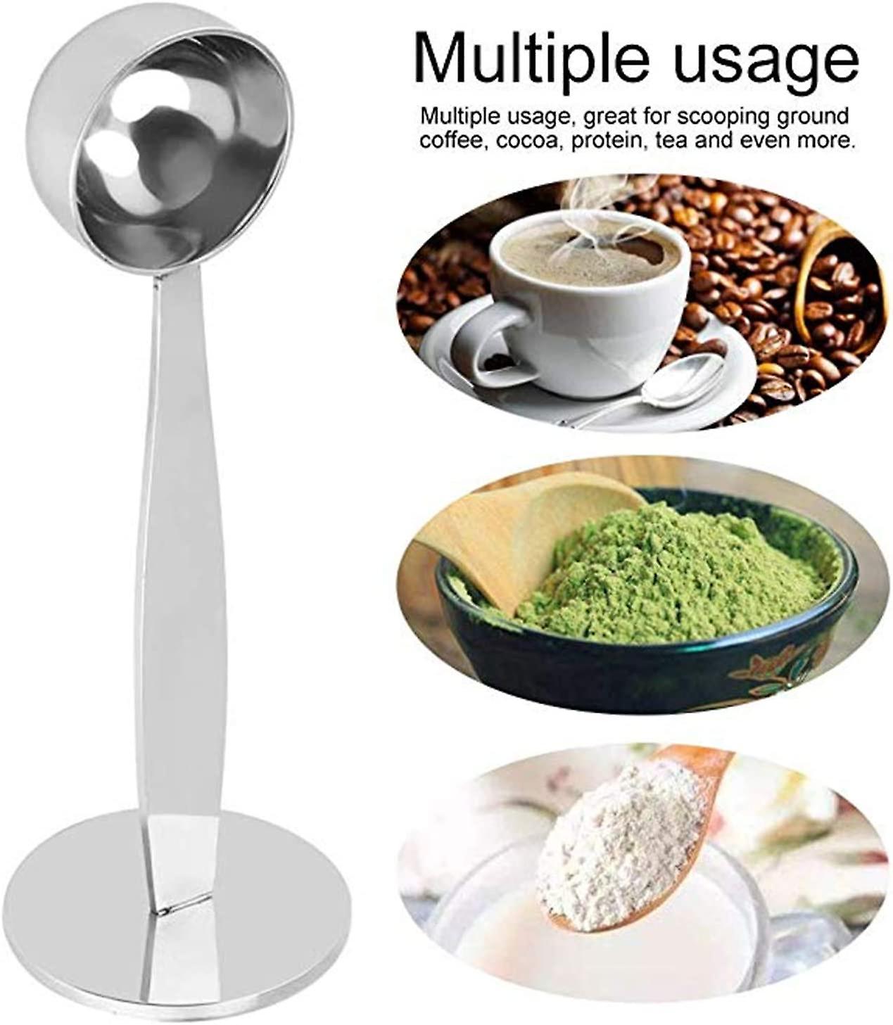 Coffee Scoop Stainless Steel Dual-purpose Coffee Spoon Multi Function Two-in-one Measuring And Tamping Coffee Spoon Tea Scoops