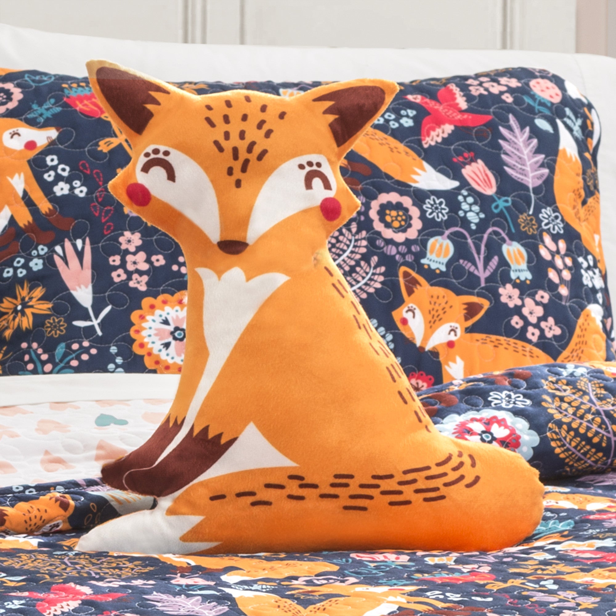 Pixie Fox Quilt 4 Piece Set Full/Queen Size