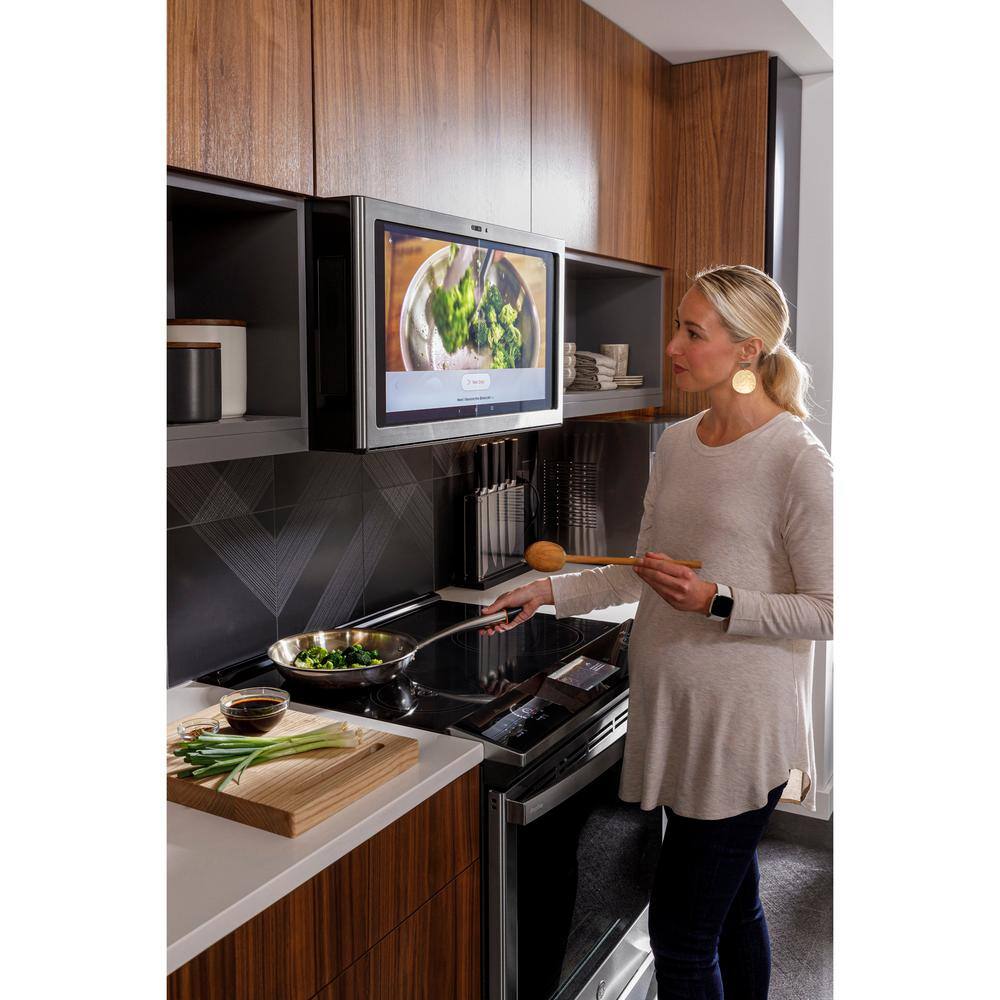 GE Profile Profile 30 in. 5.3 cu. ft. Smart Slide-In Induction Range with Self-Cleaning Convection Oven in Stainless Steel PHS93XYPFS