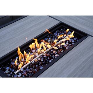 Wildaven 43 in. 50000 BTU Gas Rectangle Fire Pit Table Patio Propane Fire Pit Table with Ceramic Tile Top and Resin Wicker Base ZY00RA220715003