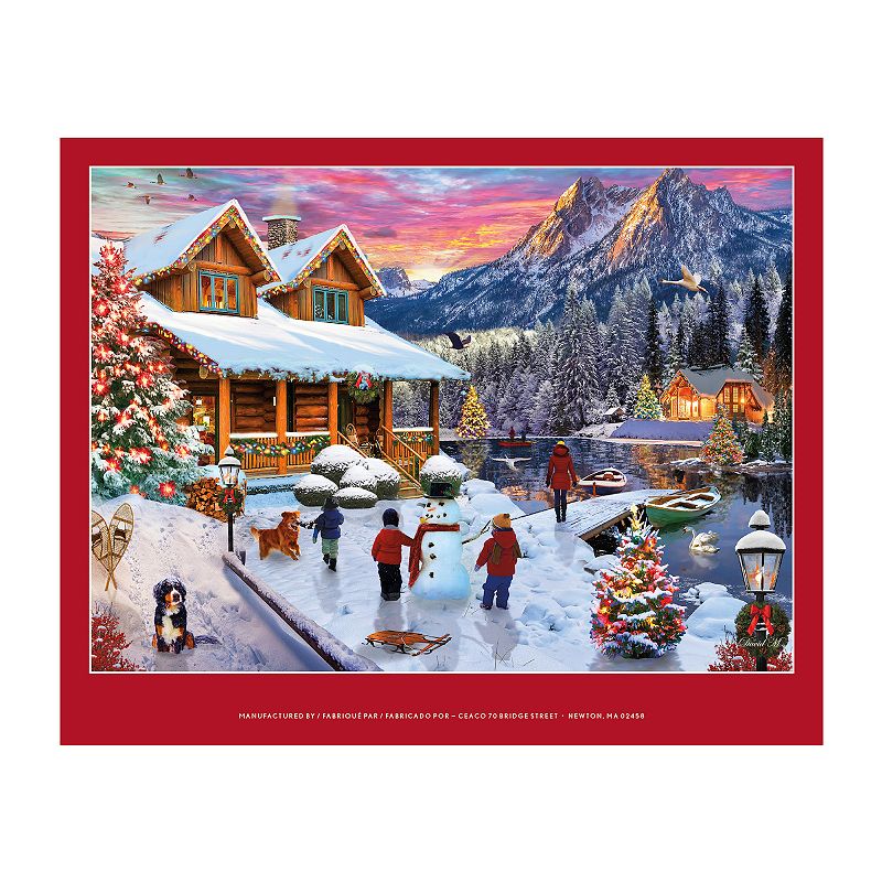 Lake Cabin at Christmas 1000 Piece Puzzle