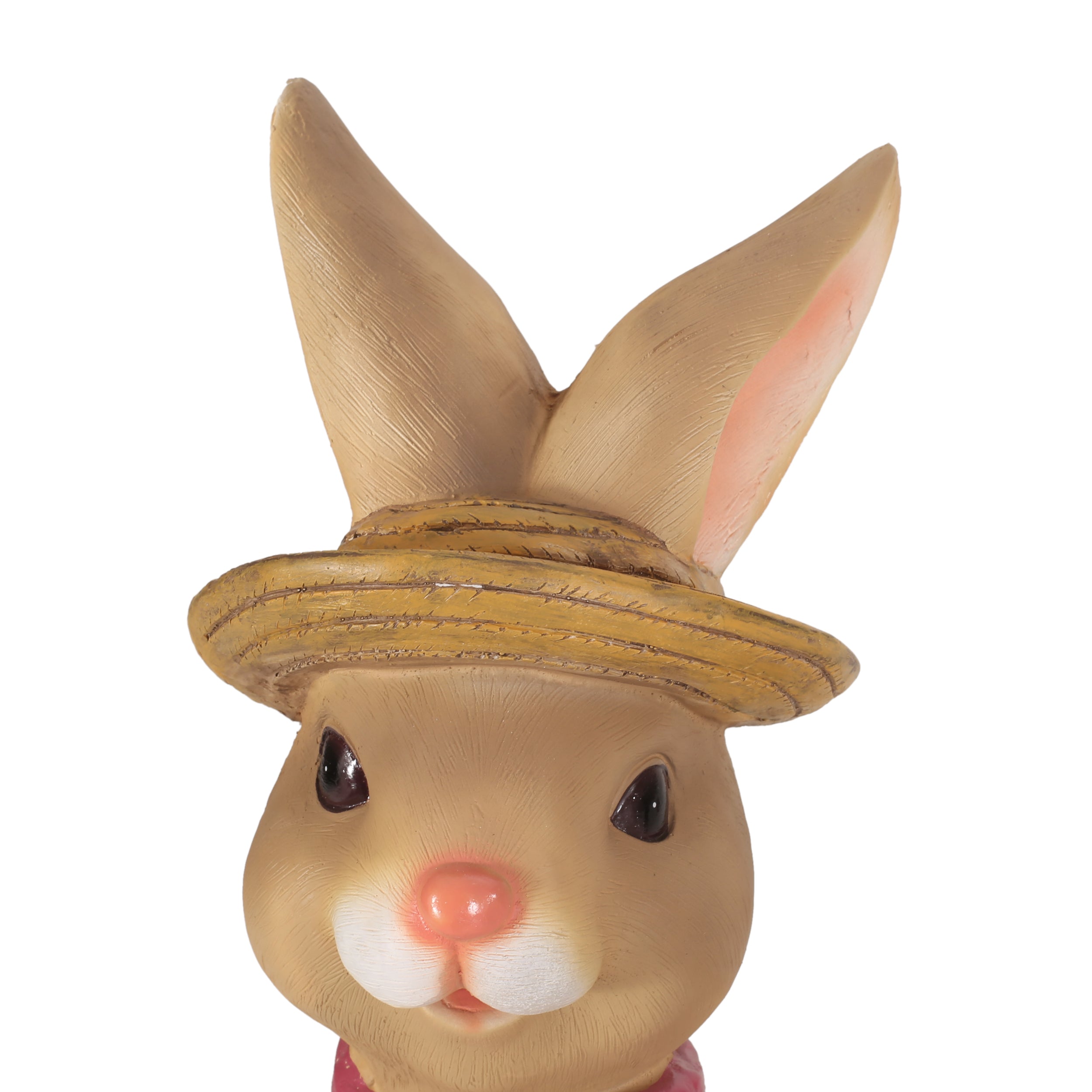 Tooke Outdoor Decorative Rabbit Planter, Pink and Brown