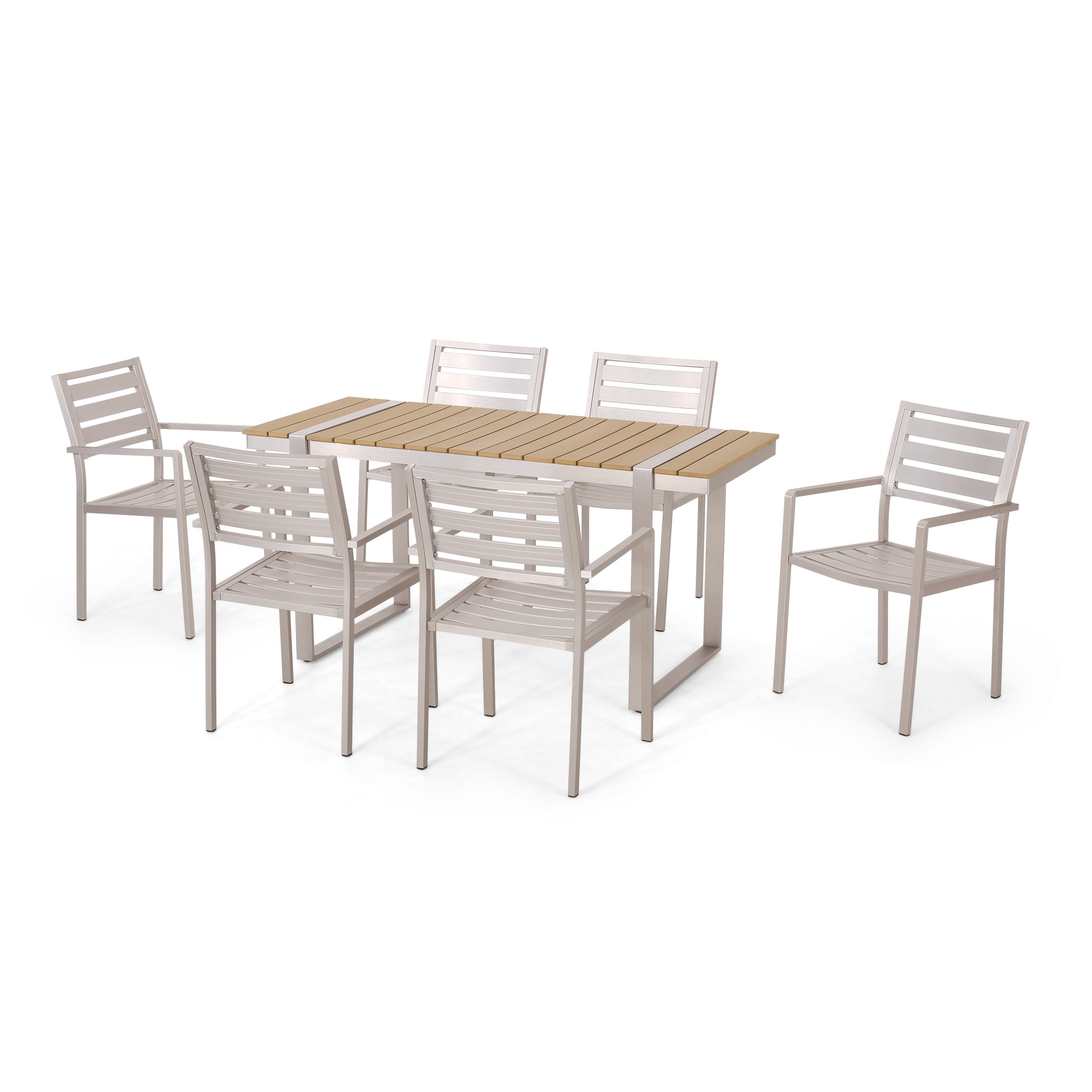 Mora Outdoor 7 Piece Aluminum Dining Set