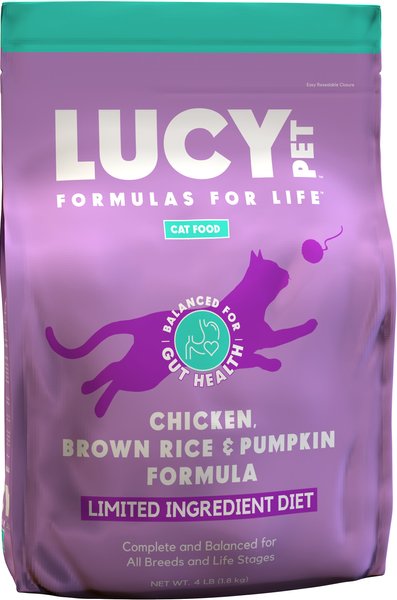 Lucy Pet Products Chicken， Brown Rice and Pumpkin Limited Ingredient Diet Cat Food