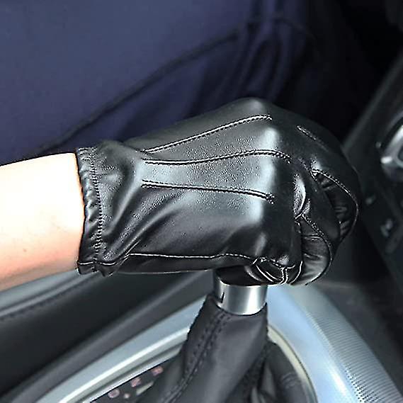 Women's Touchscreen Leather Gloves - Winter Warm Pu Leather Gloves Outdoor Driving2setblack