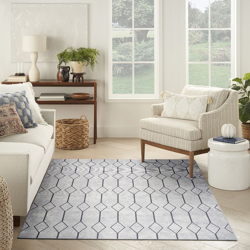 Nicole Curtis Series 1 Modern Geometric Washable Indoor Area Rug