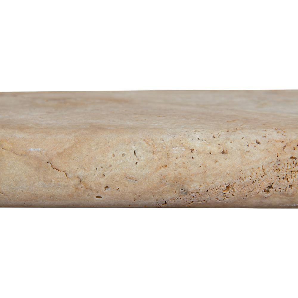 MSI 12 in. x 24 in. Porcini Brushed Travertine Pool Coping (40-Pieces80 sq. ft.Pallet) TPOR1224HUF