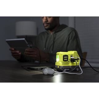 RYOBI ONE+ 18-Volt 120-Watt Push Start Power Source with 12-Volt Outlet (Tool-Only) RYi12VBG