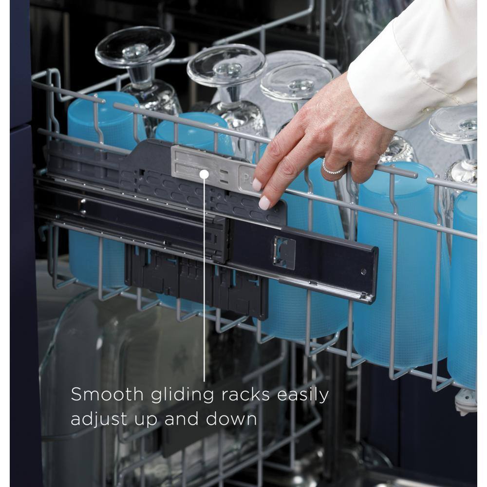 GE 24 in. Built-In Top Control Slate Dishwasher wStainless Steel Tub Bottle Jets 46 dBA GDT665SMNES