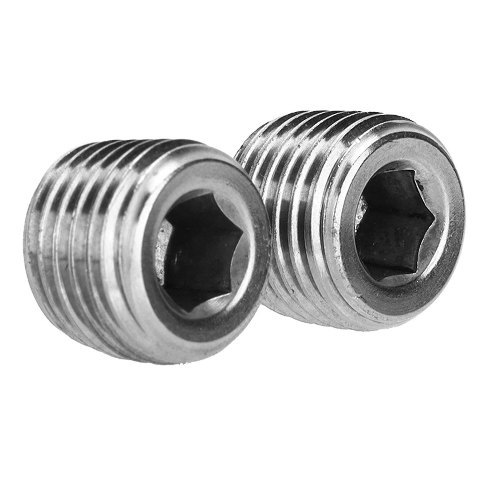 2pcs 1/4in Npt Pipe Plug Male Thread Fitting Stainless Steel Internal Hex Thread Plug Universal