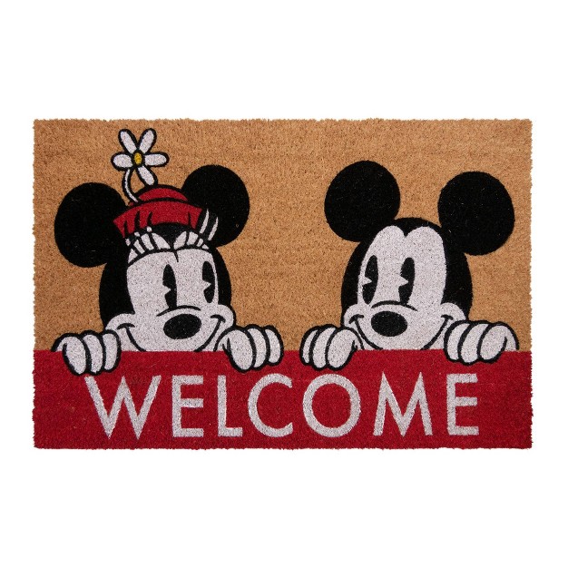 Mickey Mouse 2pk Hi And Welcome Coir Door Mats