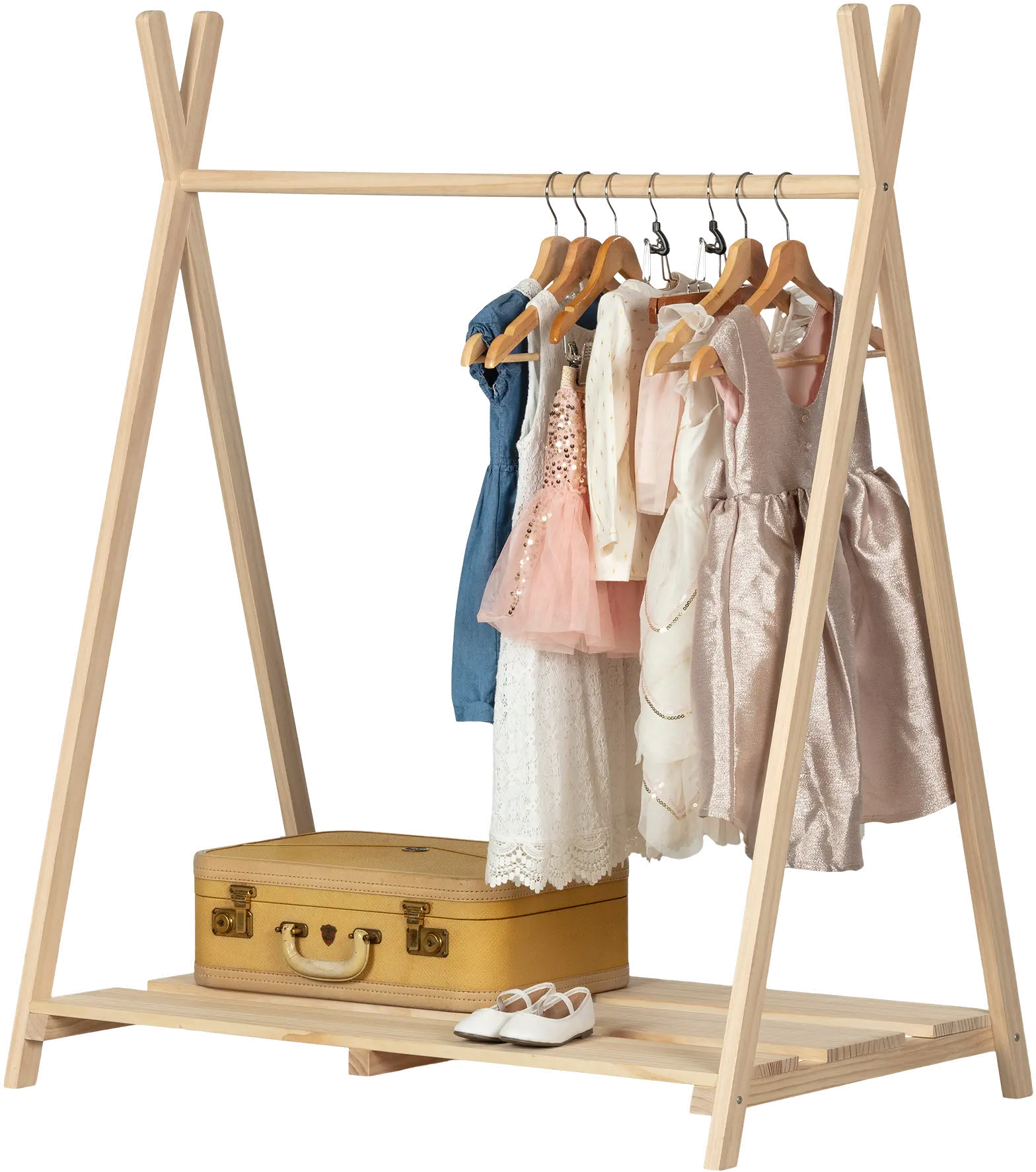 Sweedi Scandinavian Pine Clothes Rack for Kids - South Shore