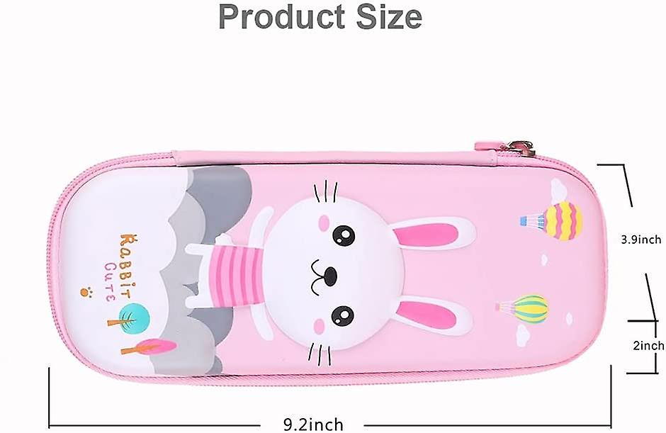 Rabbit Pencil Case For Girls， 3d Pen Pouch Stationery Pencil Box， Large Capacity Multi Compartment (pink Rabbit)