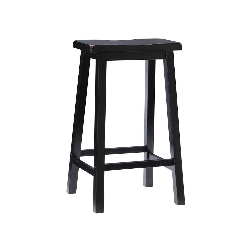 Laurell Backless Rustic Farmhouse Saddle Bar Stool