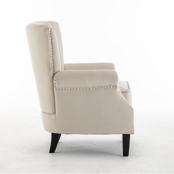 Accent Chair Wingback Chair Tufted Armchair with Padded Seat