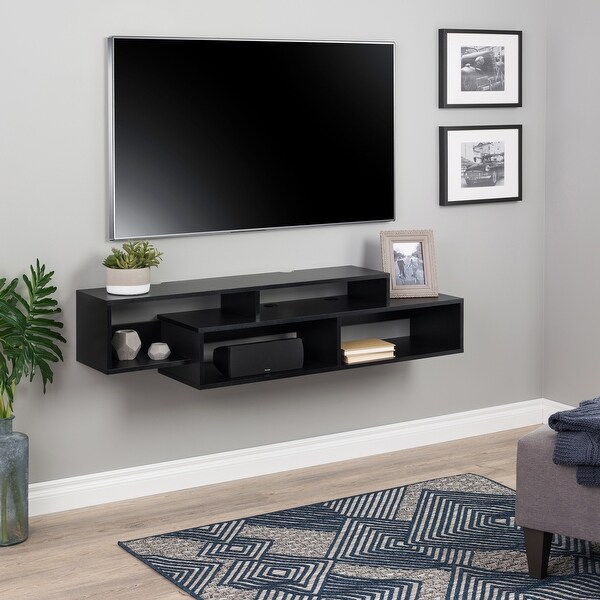 Prepac Modern Wall Mounted Media Console and Storage Shelf - 58