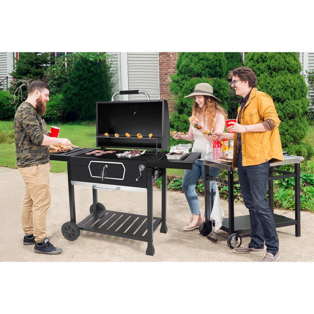 Royal Gourmet Deluxe 30 in Charcoal Grill BBQ Smoker Picnic Camping Patio Backyard Cooking Black