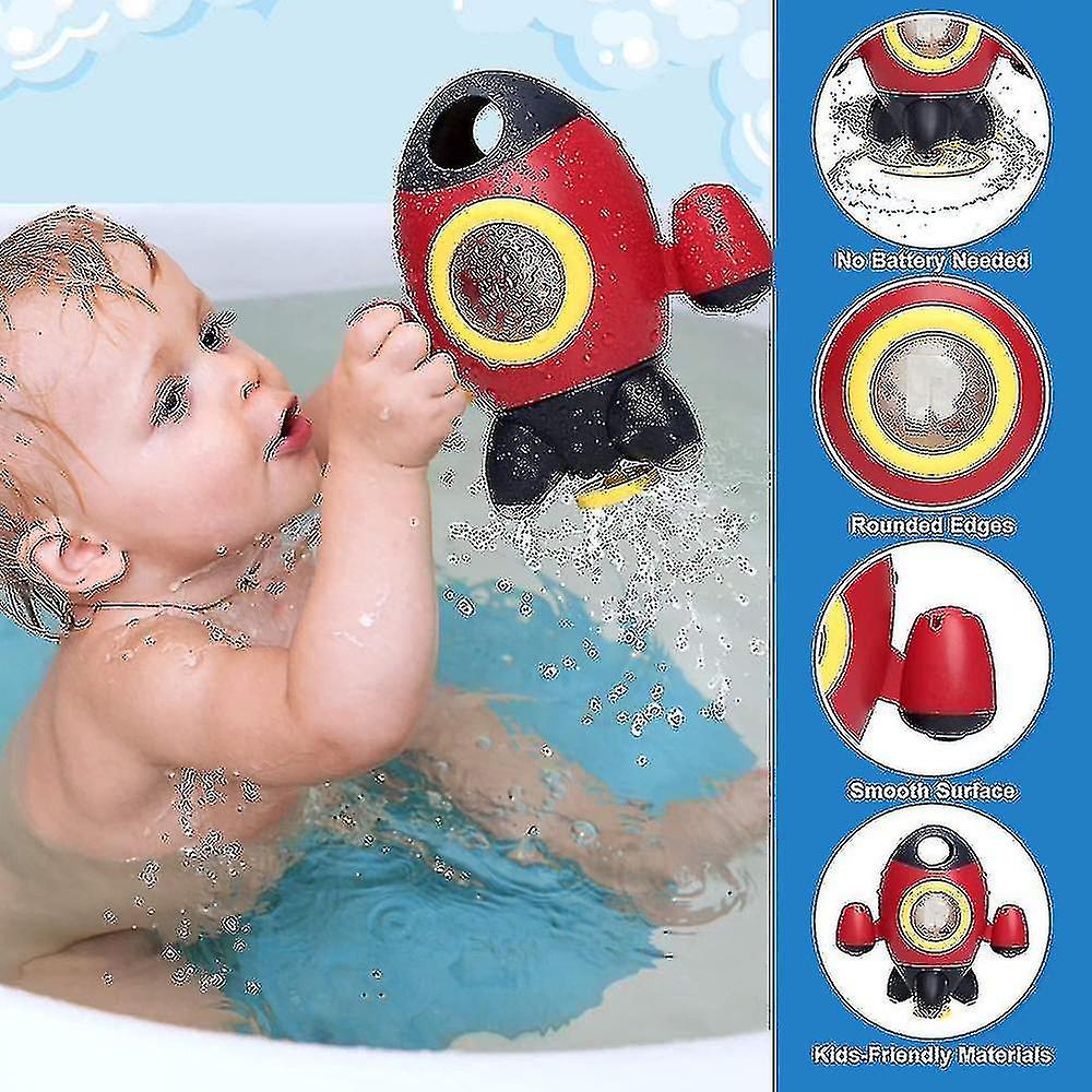 Space Rocket Spray Water With Rotatable Fountain Shower Bathtub Toys