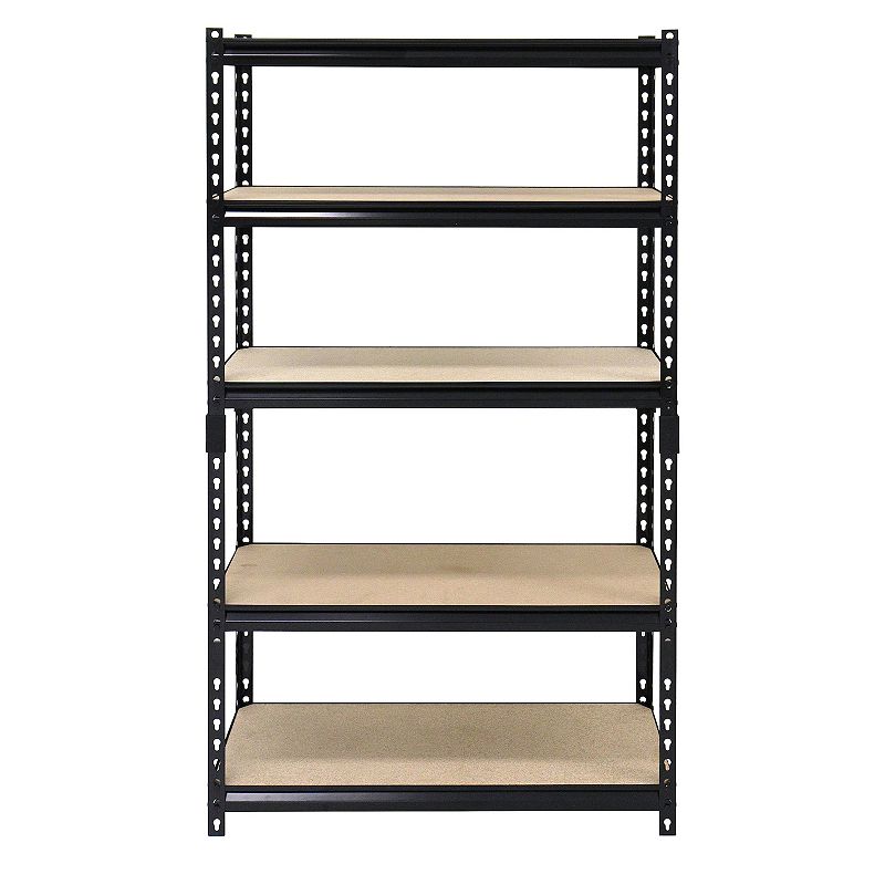 Juggernaut Storage 36 x 72 5 Shelf Steel Utility Shelving Storage Unit， Black