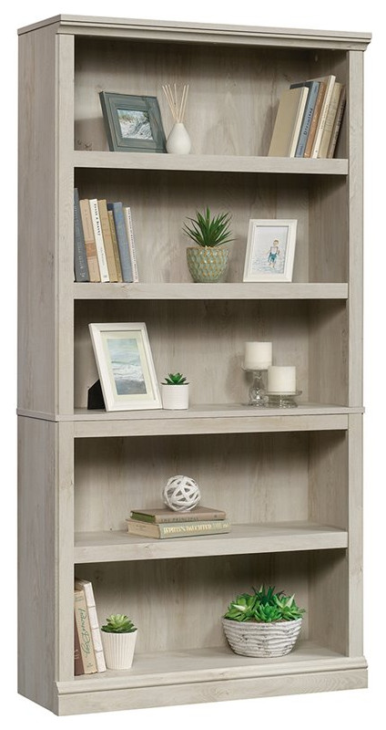 Bowery Hill 5 Shelf Transitional Engineered Wood Bookcase in Chalked Chestnut   Transitional   Bookcases   by Homesquare  Houzz