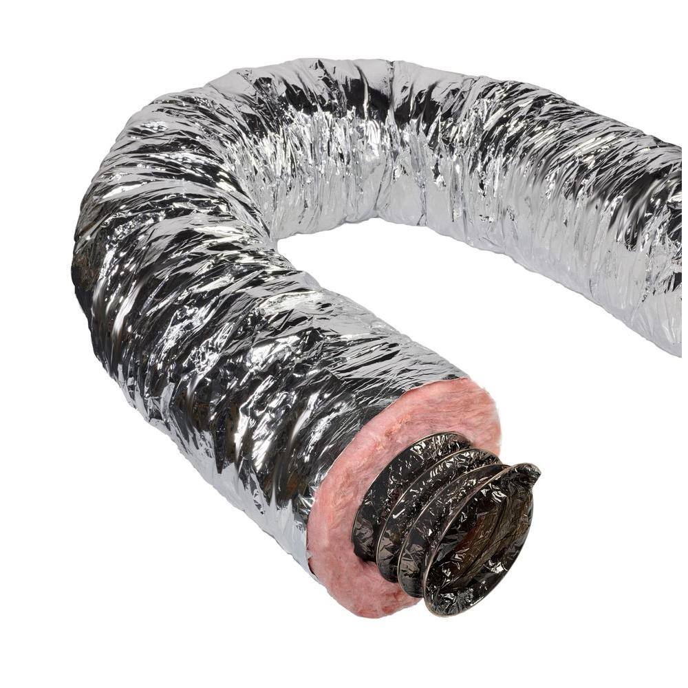 Master Flow 6 in. x 25 ft. Insulated Flexible Duct R8 Silver Jacket (Pack of 6) F8IFD6X300-6PK