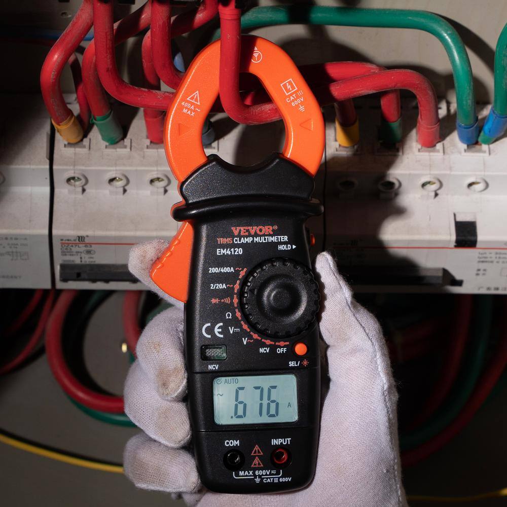 VEVOR 400 Amp Digital Clamp Meter DCAC Multimeter True RMS Auto Ranging 2000 Max Reading NCV Measurement LED Backlight QXBFZDBKCWAC4S5LHV0