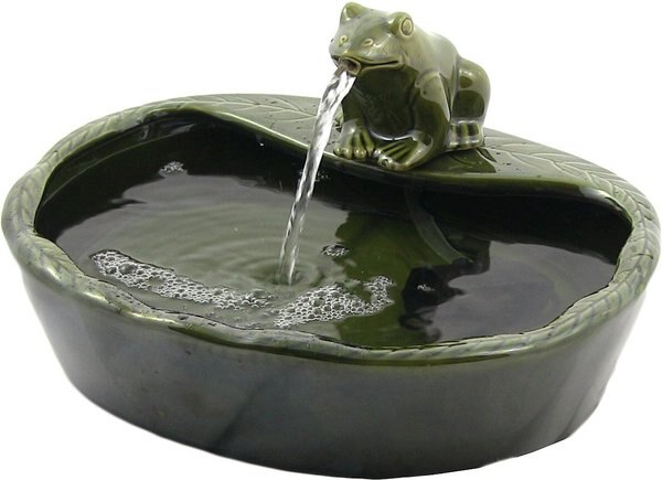 Sunnydaze Decor Ceramic Solar Frog Outdoor Water Fountain