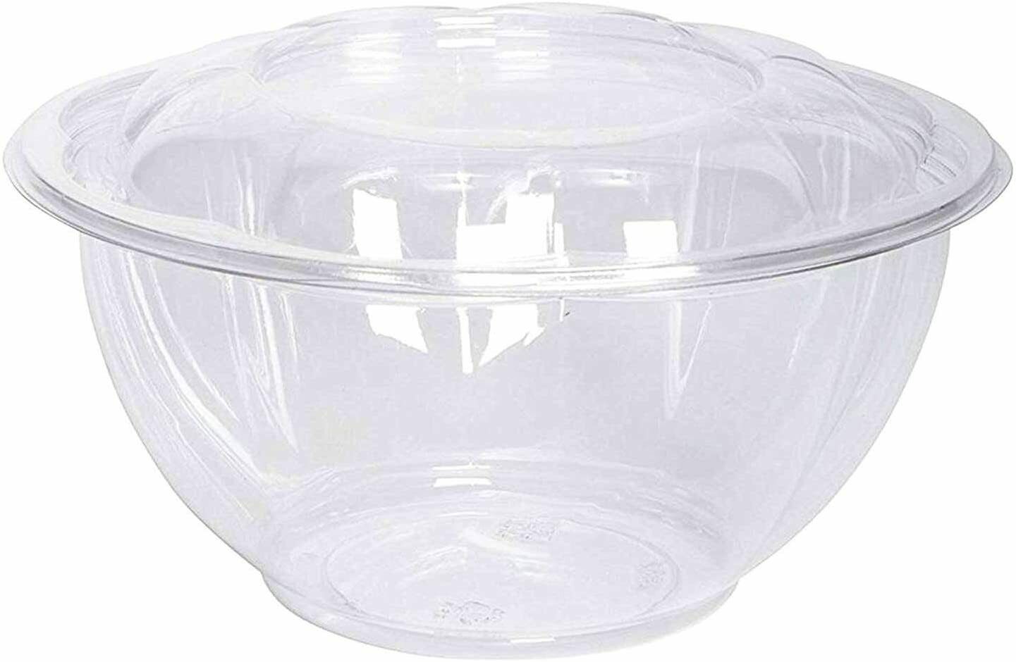 150 Count 32oz Salad Bowls To-Go with Lids Clear Plastic Disposable Containers