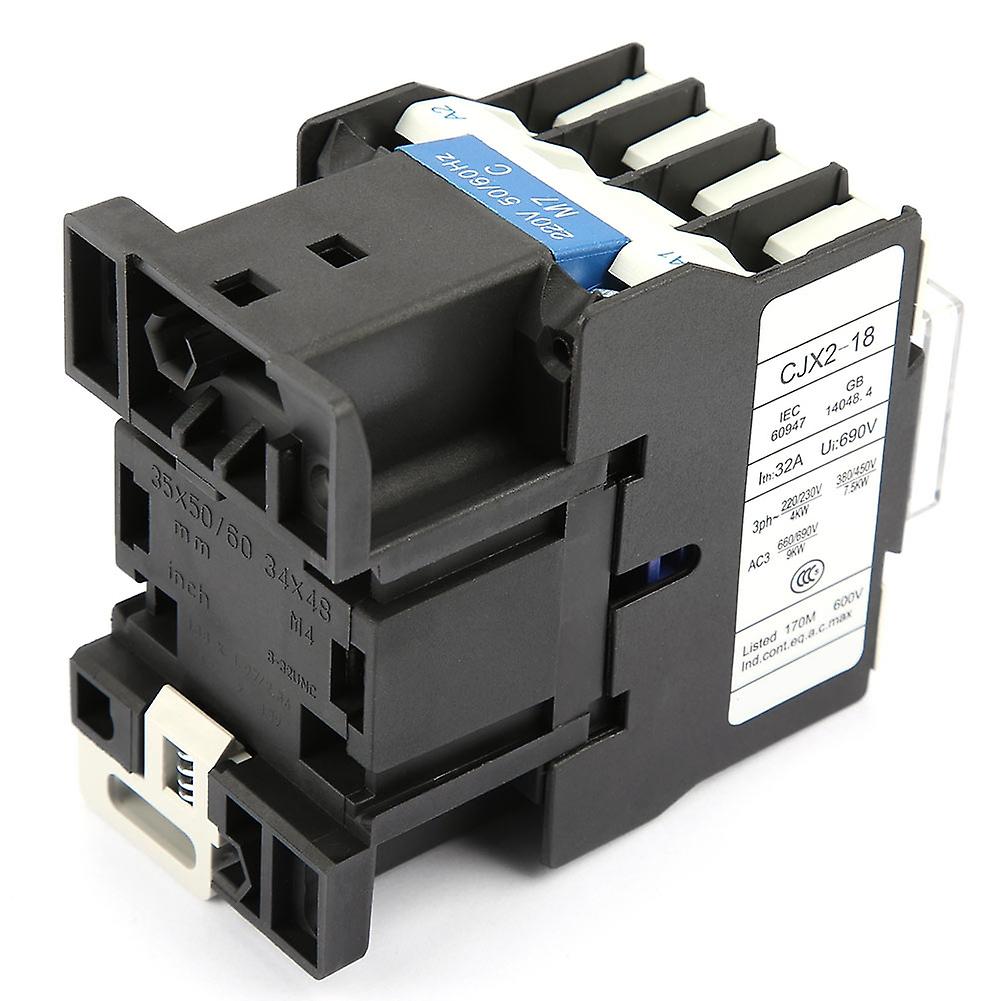 Cjx2-1810 High Sensitivity Industrial Electric Ac Contactor 220v 18a