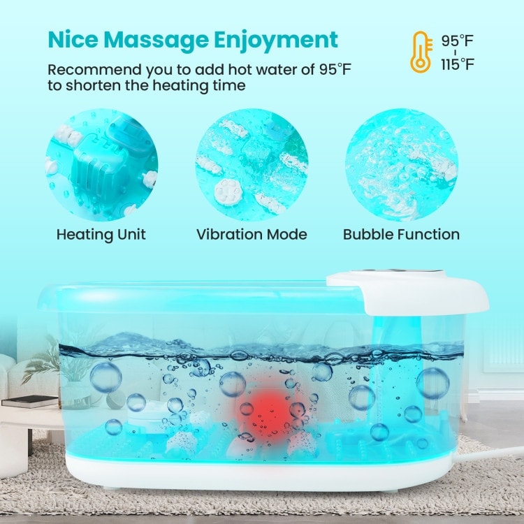 Foot Spa Massager Tub with Removable Pedicure Stone and Massage Beads