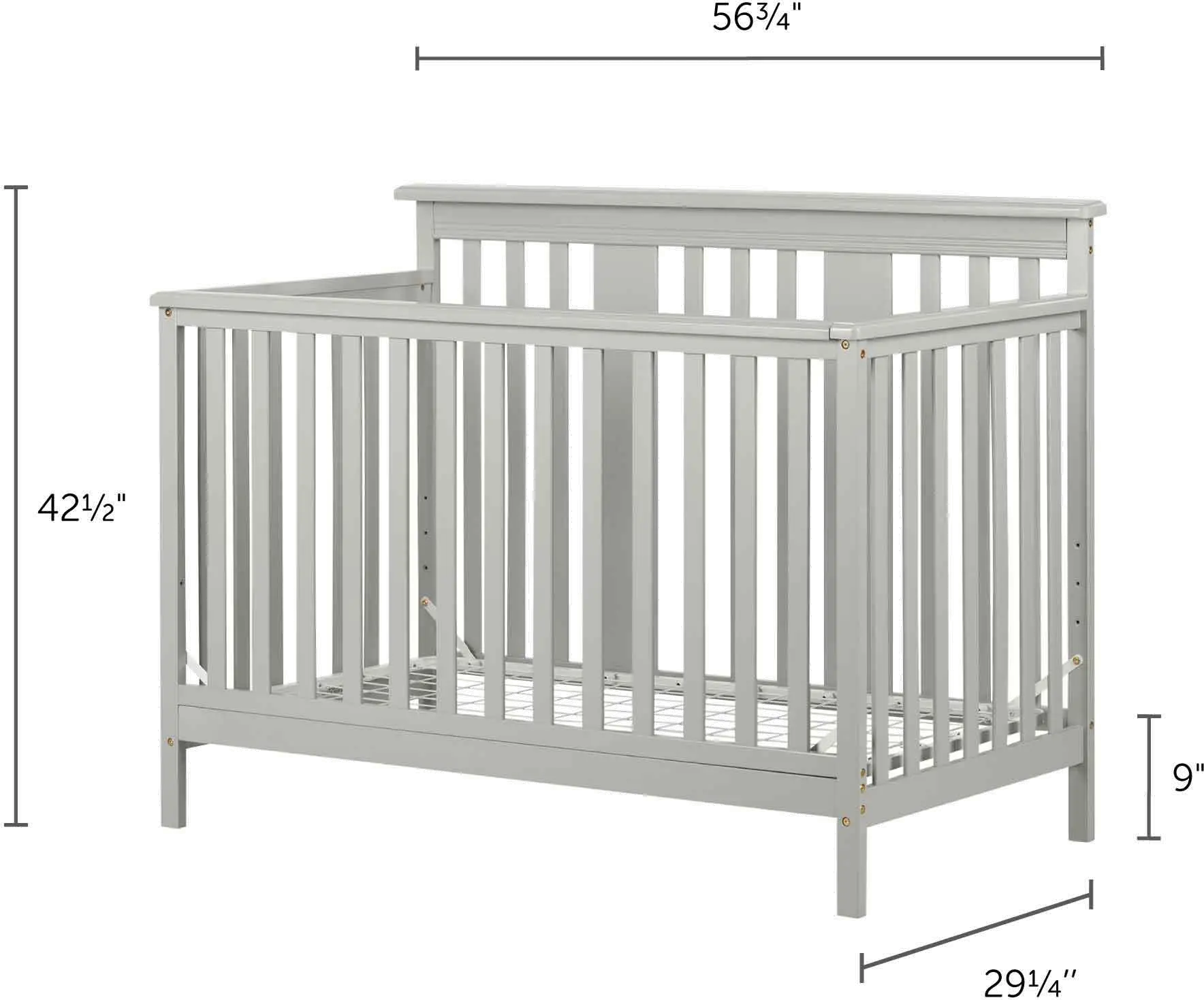 Cotton Candy Gray Crib with Toddler Rail - South Shore