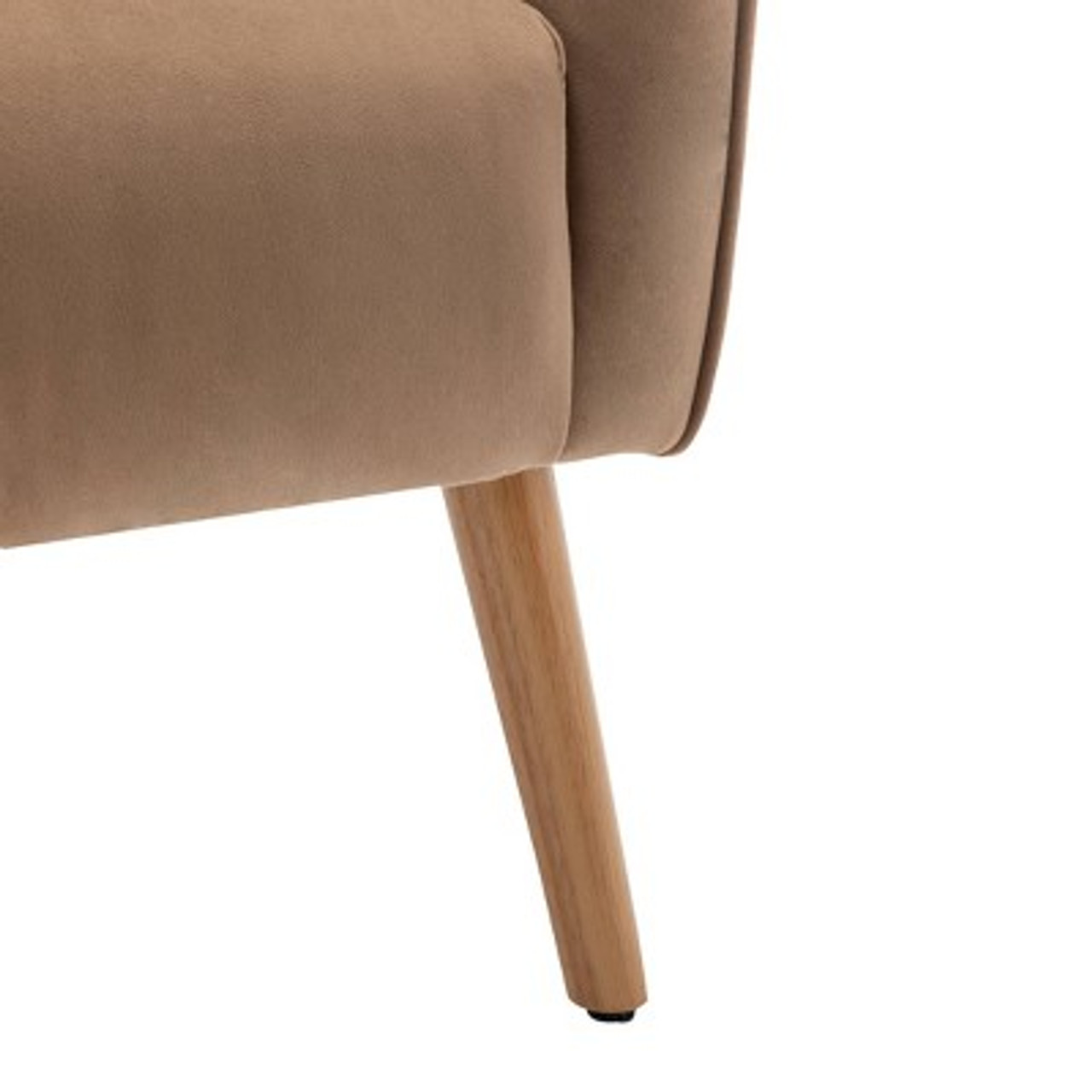 Barrel Accent Chair Light Brown Velvet - WOVENBYRD