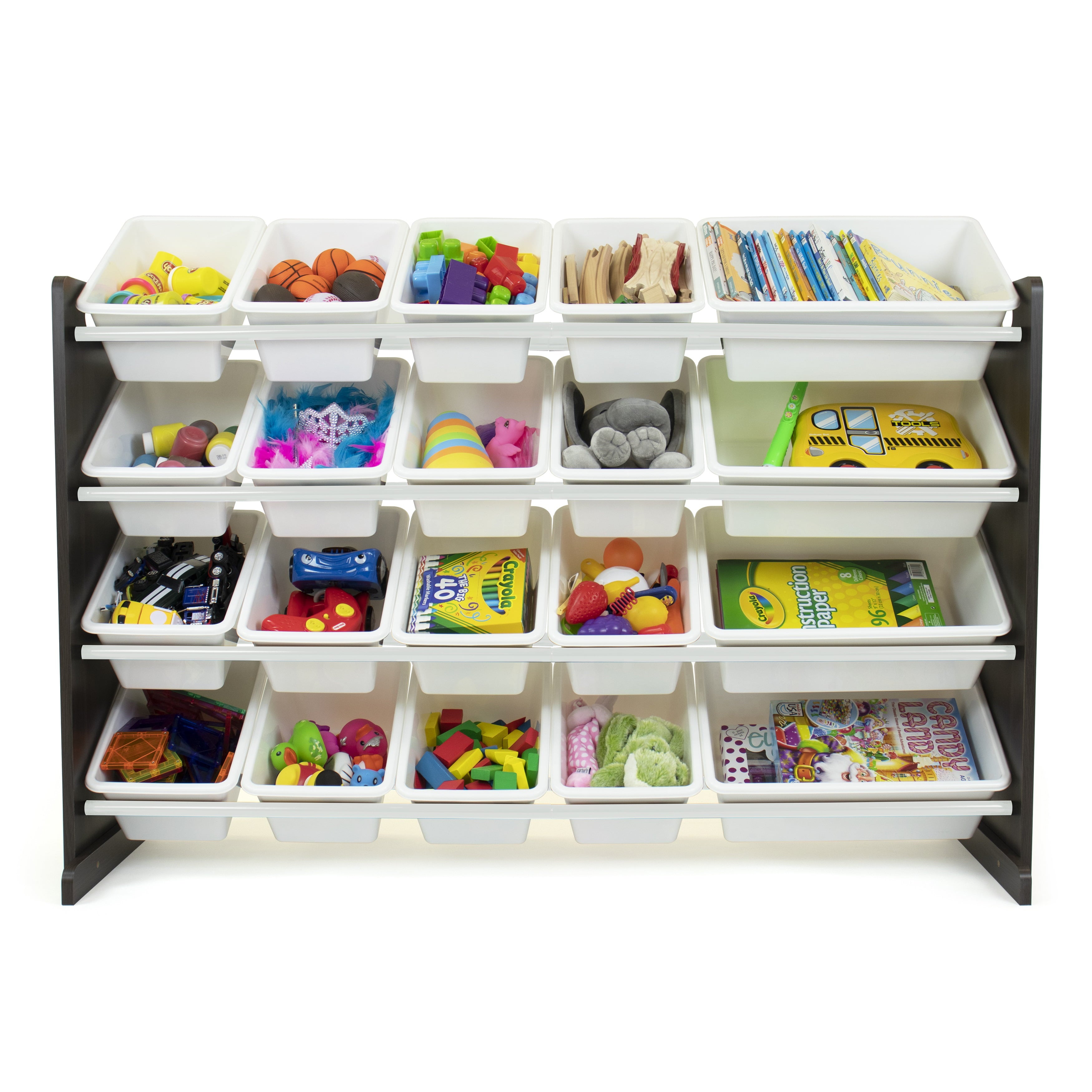 Humble Crew Espresso Extra Large Toy Storage Organizer with 20 Storage Bins, Espresso