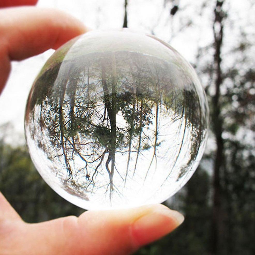 60mm Clear Round Glass Artificial Crystal Healing Ball Sphere Decoration