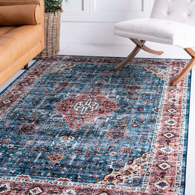 World Rug Gallery Distressed Traditional Boho Machine Washable Area Rug