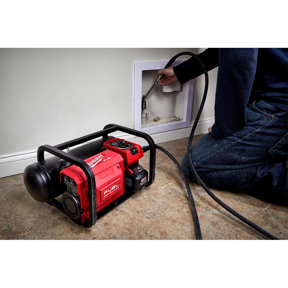 MW M18 FUEL 18-Volt Lithium-Ion Cordless 2 Gal. Compact Electric Quiet Air Compressor (Tool-Only) and Tinted Safety Glasses 2840-20-48-73-2015