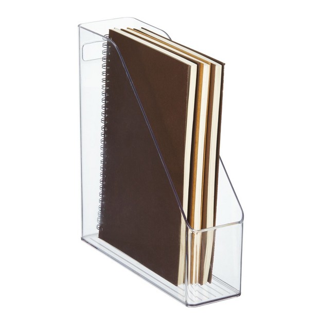 Mdesign Plastic Slim File Folder Storage Organizer With Handle